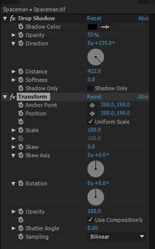 after effects drop shadow solid