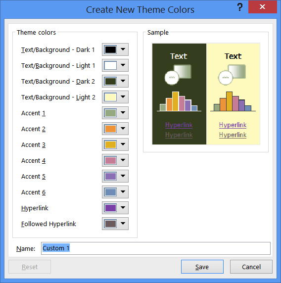 change theme colors microsoft word 2013